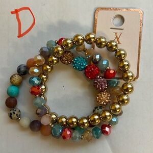 3 strand multi color, gold tone - (#JLB20D or #JLB20E)